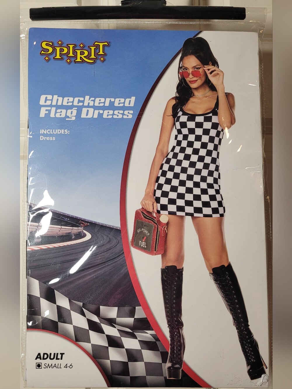 Spirit Checkered Flag Dress - Black & White